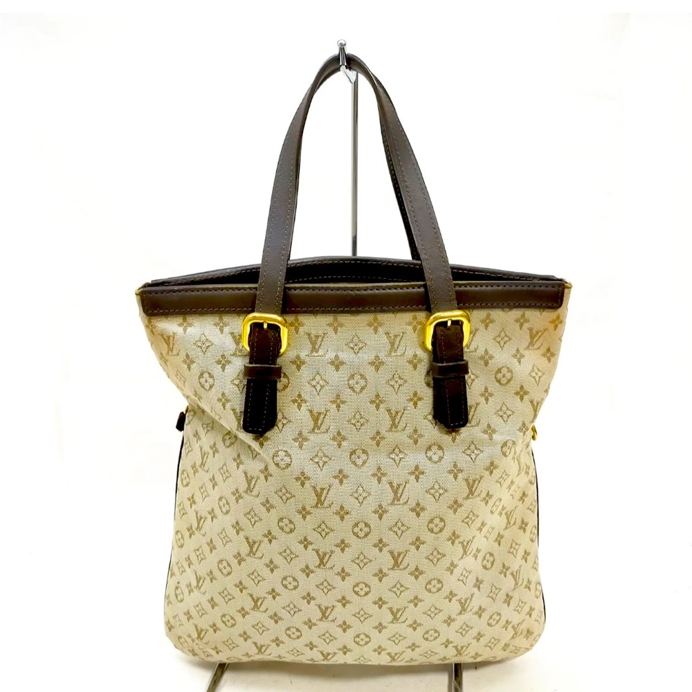 Louis Vuitton LV Monogram Handbag Mini Lin Tote Brown